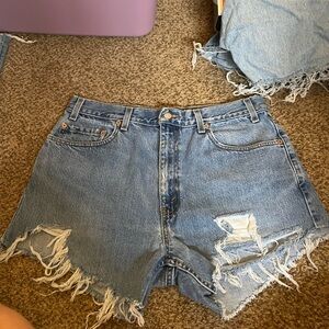Vintage distressed jean shorts